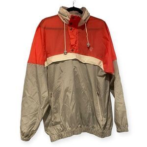 Vintage Boast Colorblock Windbreaker Hooded Half Zip Jacket Size XL